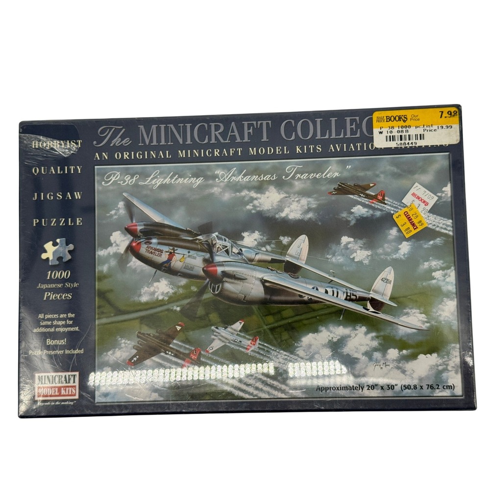 Aviation Art Minicraft P-38 Lightning Arkansas Traveler Jigsaw‎ Puzzle 1000pc